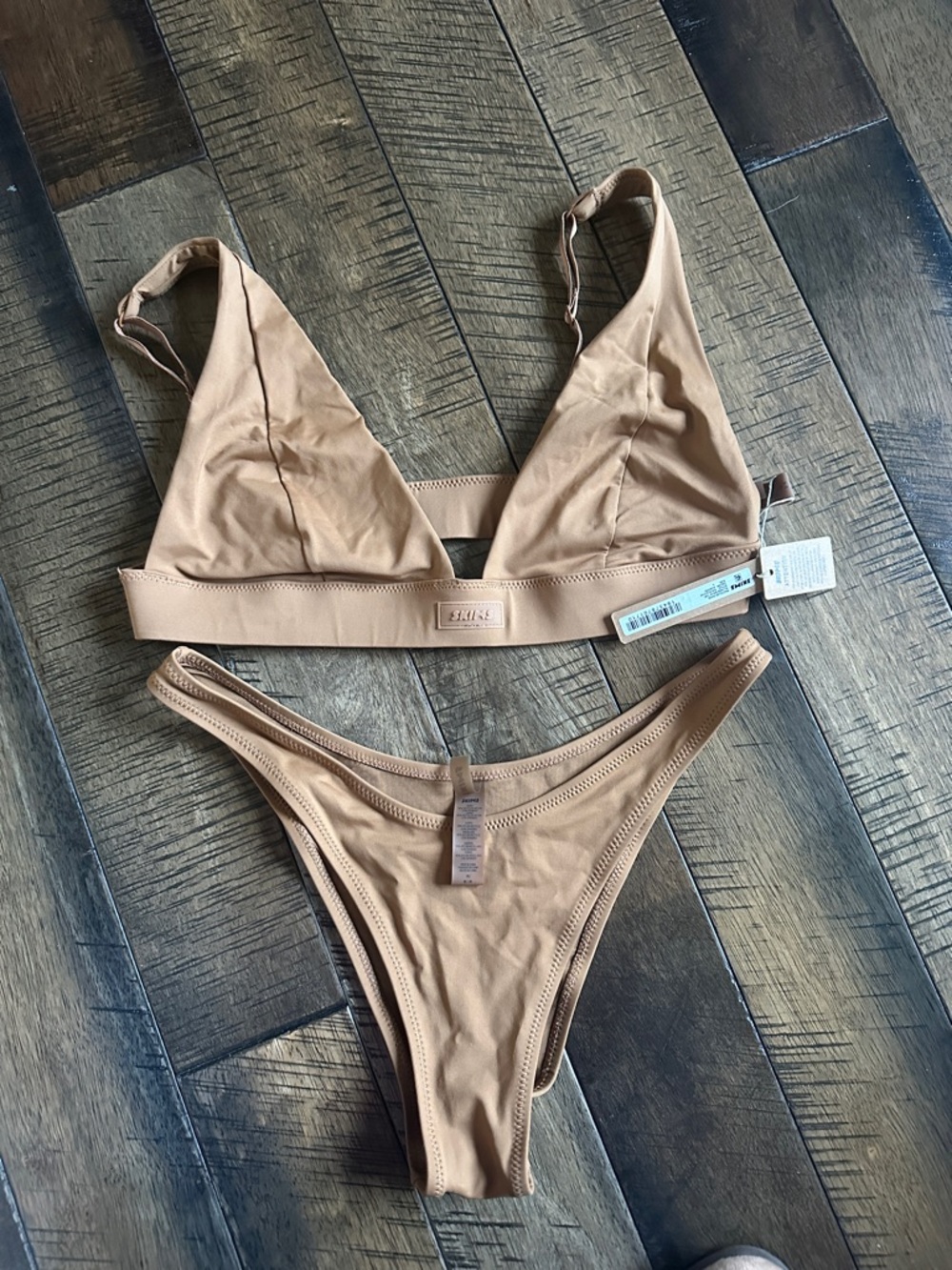 SKIMS Camel/brown Triangle Bikini Set